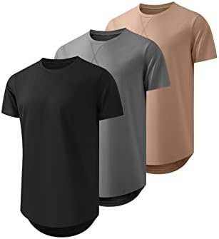 Mens 3 Pack Cotton Longline T-Shirt