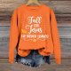 Fall For Jesus Sweatshirt for Women Letter Print Casual Fashion Crew Neck T-Shirt Oversized Loose Fit Long Sleeve Pullover