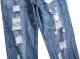 Men's Ripped Distressed Destroyed Slim Fit Straight Leg Denim Jeans