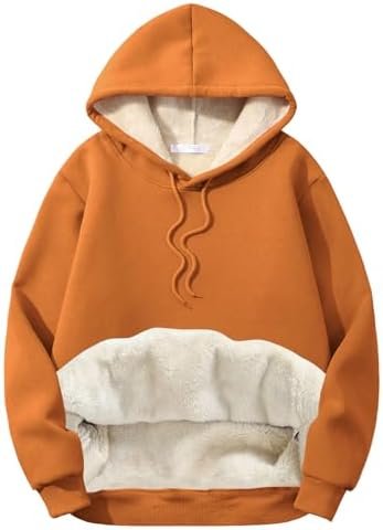 Men's Casual Sherpa Lined Hoodie Winter Warm Pullover Hooded Sweatshirt