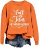 Fall For Jesus Sweatshirt for Women Letter Print Casual Fashion Crew Neck T-Shirt Oversized Loose Fit Long Sleeve Pullover