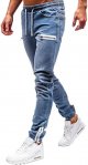 Leg Men's Pants Plus-Size Street Pure Colour Jeans with Zipper Pocket Jean Trouser Solid Fashion Jeans Men Straight