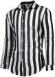 Shirts Button Lapel Shirt Long Sleeved Striped Casual Men's Men Shirts Exercise Pack