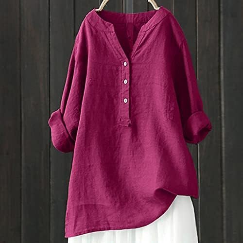 Loose Button Down Blouse Tops Stand Solid Sleeve Long Casual Women Shirt Women's Blouse Sunflower Blouse for