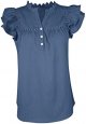 Women's V Neck Lace Crochet Shirts Button Down Short Sleeve Casual Blouse Tops