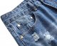 Men's Ripped Distressed Destroyed Slim Fit Straight Leg Denim Jeans