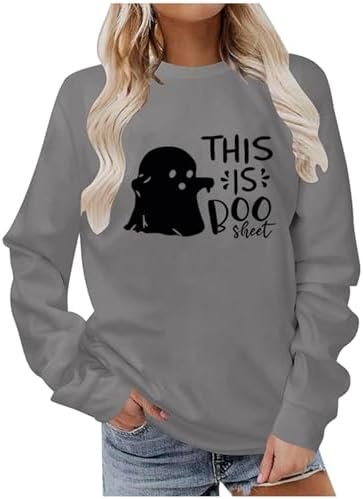 Women's Halloween Fashion Long Sleeve Crew Neck Hoodie Long Sleeve Sweatshirt Women