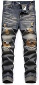 Ripped Jeans for Men,Mens Slim Straight Fit Denim Jeans