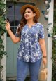 Women's Short Sleeve Button-Down Shirts V Neck Tunic Tops Summer Tops Casual T-Shirts Dressy Blouses