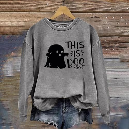 Women's Halloween Fashion Long Sleeve Crew Neck Hoodie Long Sleeve Sweatshirt Women